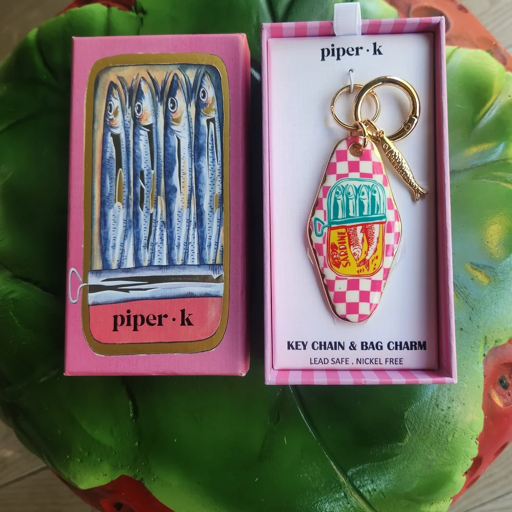 Piper K Sardine Bag Charm Keychain